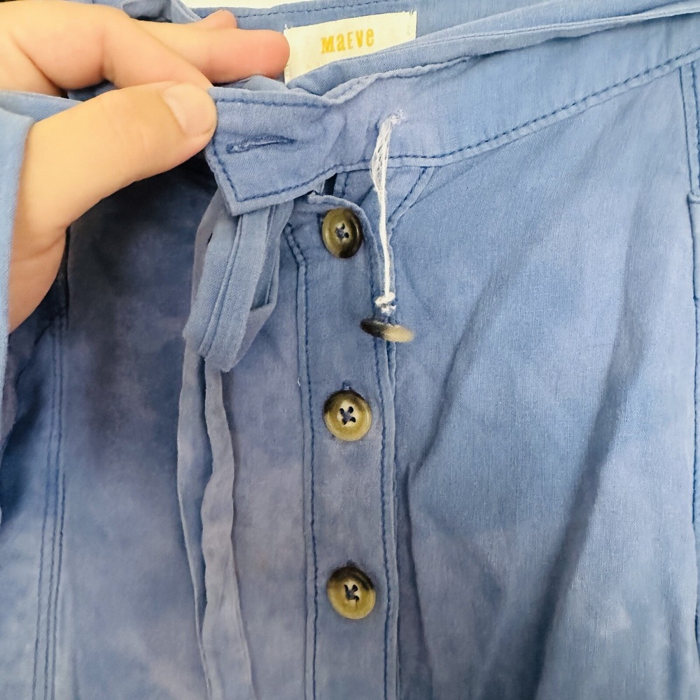 Anthropologie‎ Maeve Effortless Skirt Big Pockets Corduroy Women's 2 Blue - Picture 9 of 12